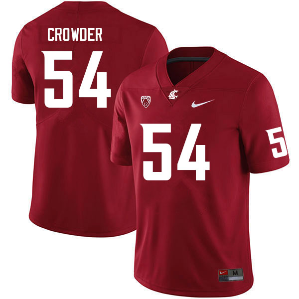 Men #54 Ahmir Crowder Washington State Cougars College Football Jerseys Sale-Crimson